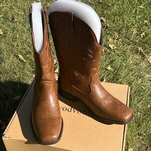 Brown Leather Cowboy Boots